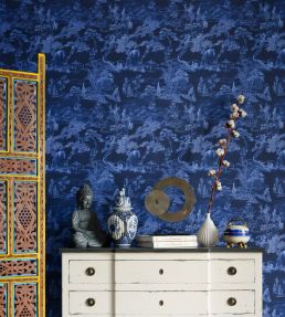 Asian Scenery Wallpaper by MINDTHEGAP Indigo