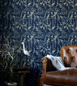 Kyoto Wallpaper by MINDTHEGAP Indigo
