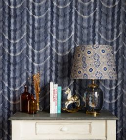 Moving Waves Wallpaper by MINDTHEGAP Indigo