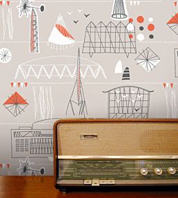 Festival Wallpaper by Mini Moderns Concrete