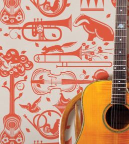 Pet Sounds Wallpaper by Mini Moderns Harvest Orange
