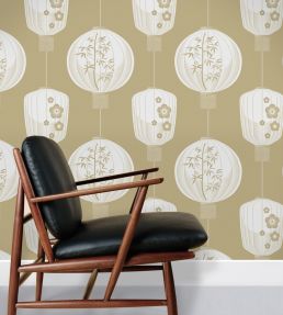 Lucky Lantern Wallpaper by Mini Moderns Winter Plum