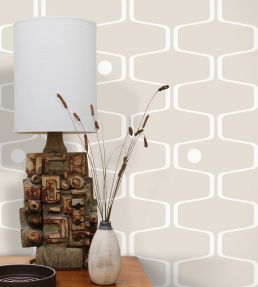 Net and Ball Wallpaper by Mini Moderns Washed Denim