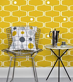 Net and Ball Wallpaper by Mini Moderns Washed Denim