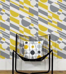 P.L.U.T.O Wallpaper by Mini Moderns Tangerine Dream & Silver