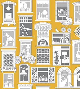 One Day Wallpaper by Mini Moderns Mustard