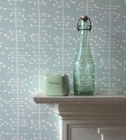Muscat Small Wallpaper by MissPrint Grey with White