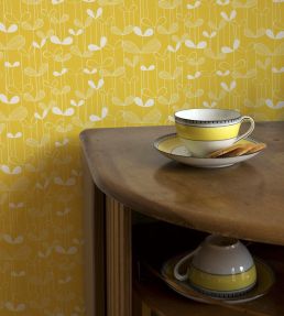 Saplings Wallpaper by MissPrint Silver with White