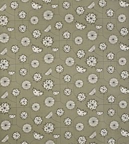 Dandelion Mobile Fabric by MissPrint French Grey with White