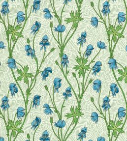 Monkshood Fabric by Morris & Co Cobalt/Goblin Green