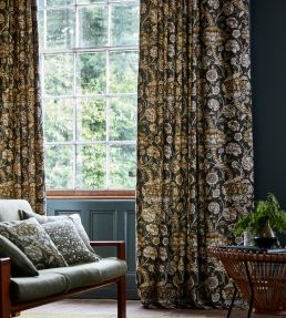 Wandle Fabric by Morris & Co Charcoal/Mustard