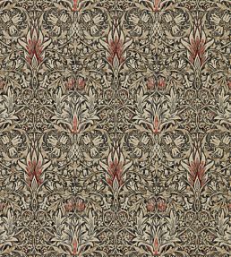 Snakeshead Wallpaper by Morris & Co Charcoal/Spice