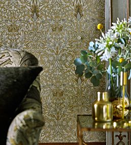 Snakeshead Wallpaper by Morris & Co Charcoal/Spice