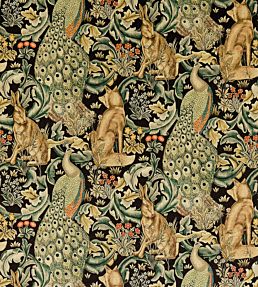 Forest Velvet Fabric by Morris & Co Charcoal