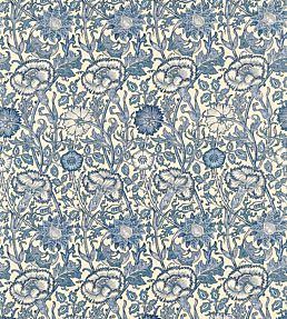 Pink & Rose Fabric by Morris & Co Vellum/Indigo