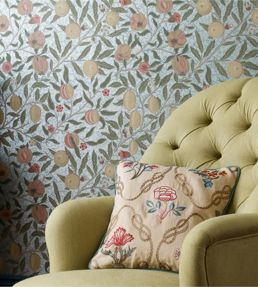 Fruit Wallpaper by Morris & Co Slate/Thyme