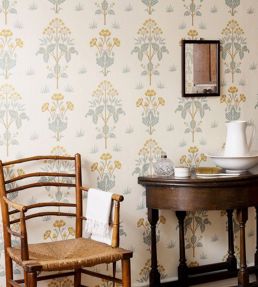 Meadow Sweet Wallpaper by Morris & Co Gold/Slate