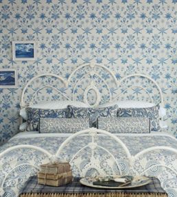 Daisy Wallpaper by Morris & Co Blue/Ivory