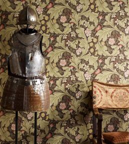 Leicester Wallpaper by Morris & Co Marble/Rose
