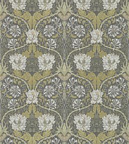 Honeysuckle & Tulip Wallpaper by Morris & Co Charcoal/Gold