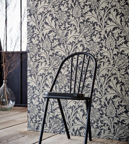 Pure Thistle Wallpaper by Morris & Co Black Ink