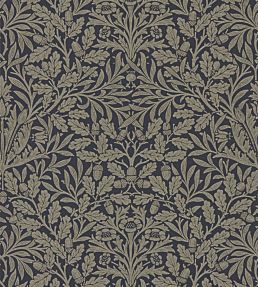 Pure Acorn Wallpaper by Morris & Co Charcoal/Gilver
