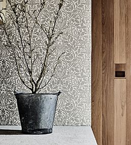 Pure Acorn Wallpaper by Morris & Co Charcoal/Gilver