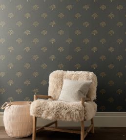 Grand Mulberry Tree Wallpaper by Mulberry Home Charcoal
