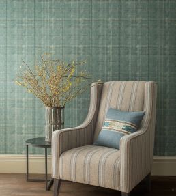 Shetland Plaid Wallpaper by Mulberry Home Stone