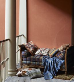 Shaftesbury Fabric by Mulberry Home Blue/Lovat