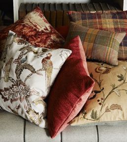 Clan Chenille Fabric by Mulberry Home Blue/Mole