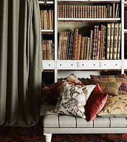 Clan Chenille Fabric by Mulberry Home Blue/Mole