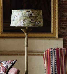 Mulberry Hounds Linen Fabric by Mulberry Home Multi