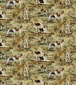 Mulberry Hounds Velvet Fabric by Mulberry Home Multi