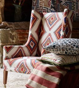Sundance Fabric by Mulberry Home Sienna/Red/Blue