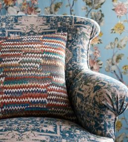 Faded Tapestry Fabric by Mulberry Home Blue / Stone