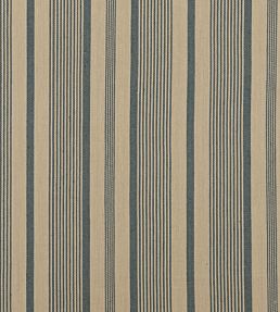 College Stripe Fabric by Mulberry Home Teal/Linen