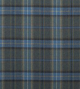 Shetland Plaid Fabric by Mulberry Home Blue