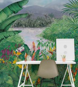 Neocolonial Mural by Coordonne Pink