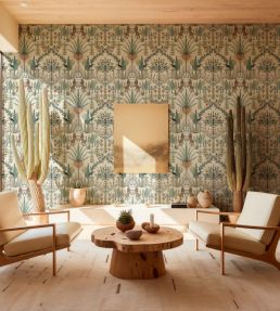 Oasis Villa Wallpaper by Coordonne Emerald