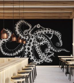 Octopus X-Ray Mural by Coordonne Black