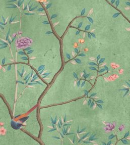 Chinoiserie Onism Fabric by Woodchip & Magnolia Spring Green