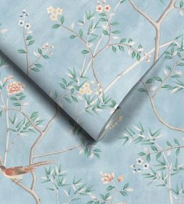 Chinoiserie Onism Mural by Woodchip & Magnolia Sky Blue