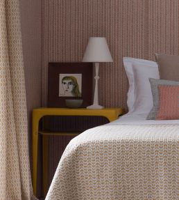 Ophelia Fabric by Vanderhurd Prussian & Saffron/Natural
