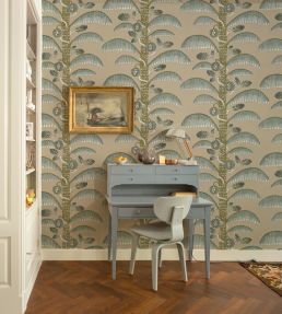 Palm Stripe Wallpaper by Josephine Munsey Edge Sand
