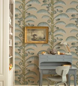 Palm Stripe Wallpaper by Josephine Munsey Edge Sand