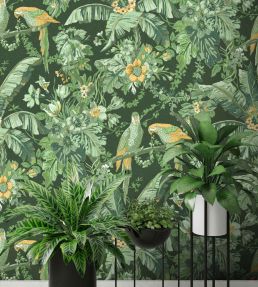 Parrot Talk Wallpaper by Woodchip & Magnolia Lush Green