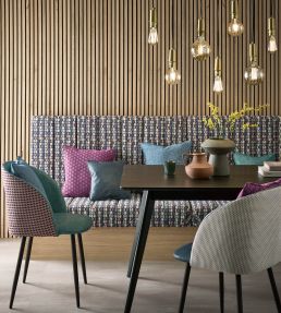Pavo Fabric by Clarke & Clarke Noir