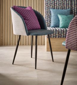 Pavo Fabric by Clarke & Clarke Noir