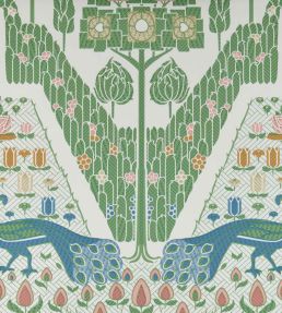 Peacock Topiary Wallpaper by 1838 Wallcoverings Fern